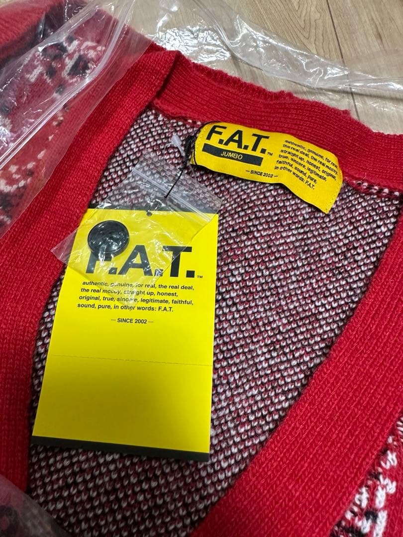 新品F.A.T. バンダナ柄 カーディガン JUMBO サイズ レッド