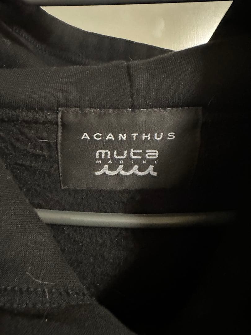 ACANTHUS muta MA Logo フーデッドパーカー ブラック XL