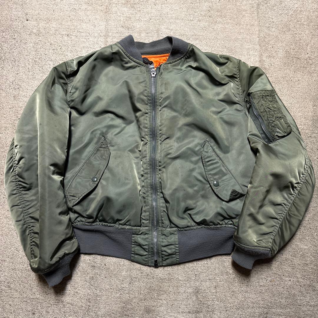 MA-1 ALPHA 80s〜90s USA製 旧タグ 3本線 短丈