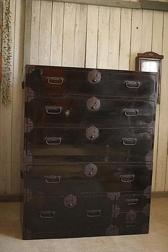 丸金具　時代庄内箪笥3段