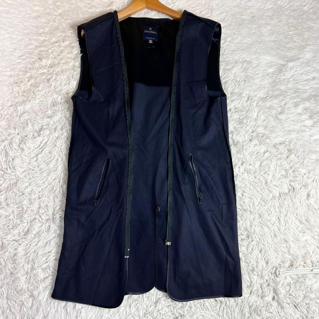 美品 大きいサイズ 2way ブルックスブラザーズ バルマカーンコート 42 紺