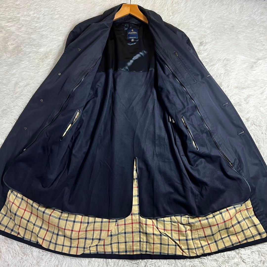 美品 大きいサイズ 2way ブルックスブラザーズ バルマカーンコート 42 紺
