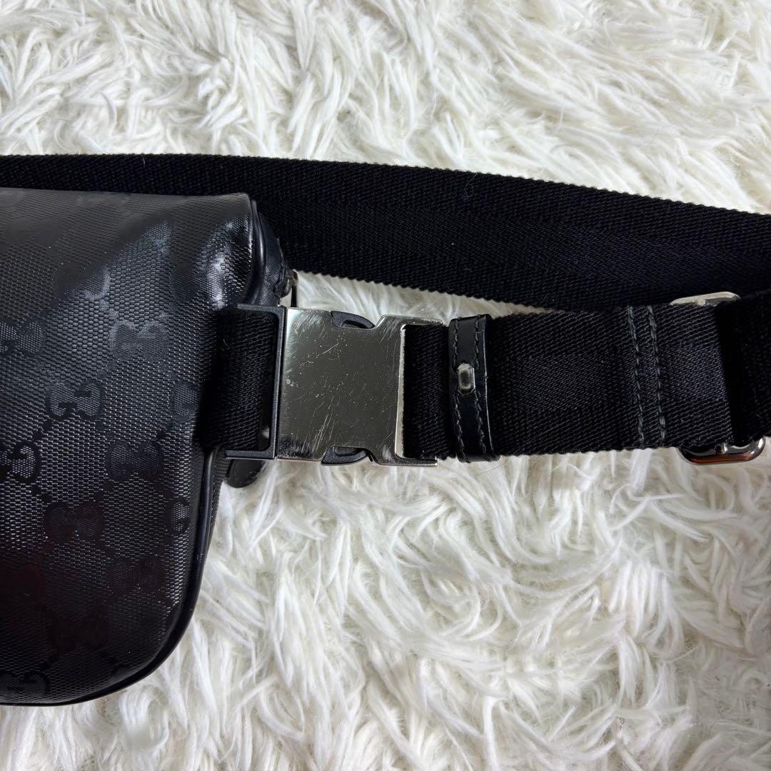 GUCCI グッチ　GGインプリメ　ウエストバッグ　ボディバッグ　ブラック