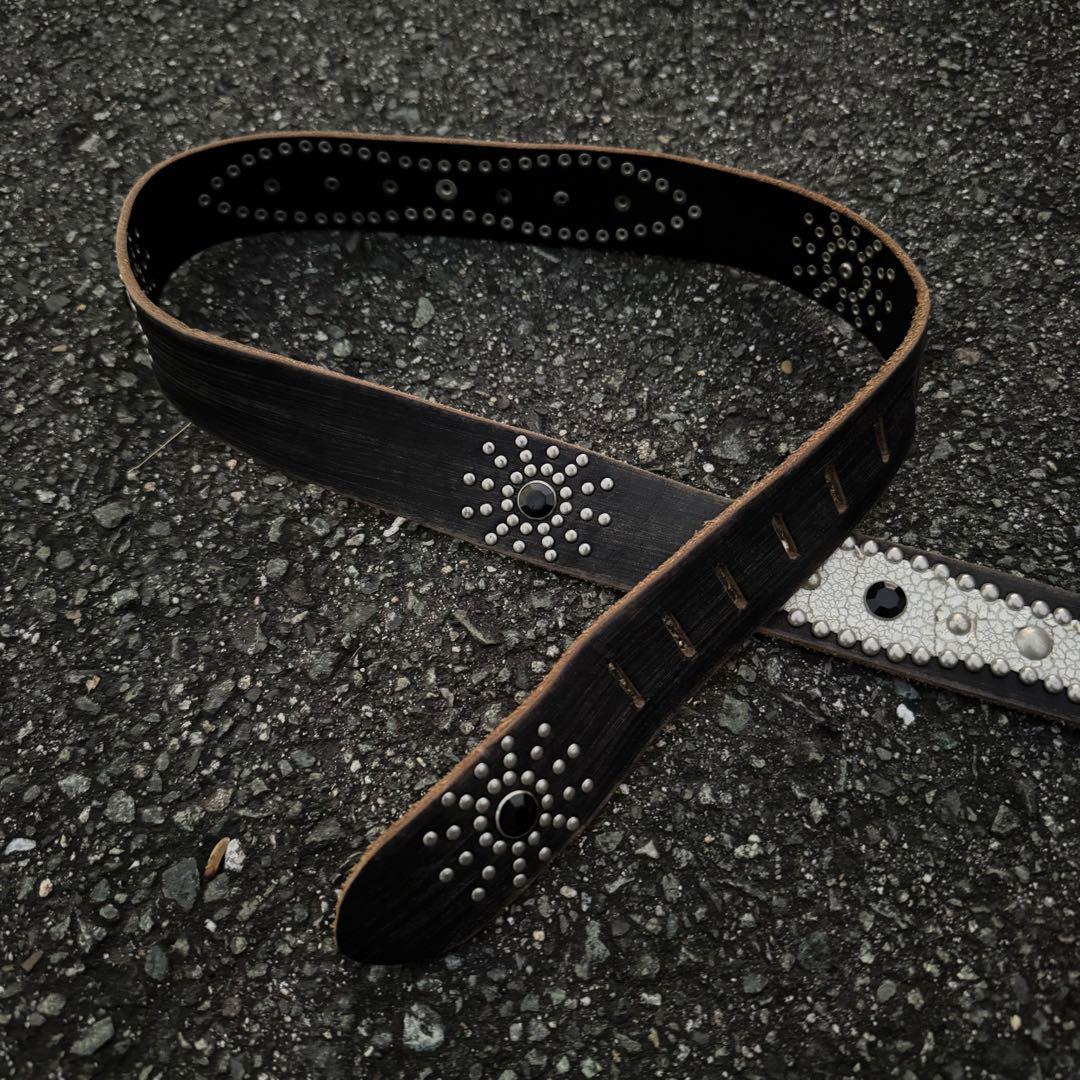 西川カンナヴァーロ様 leather studs belt 本革 HTC 円堂守
