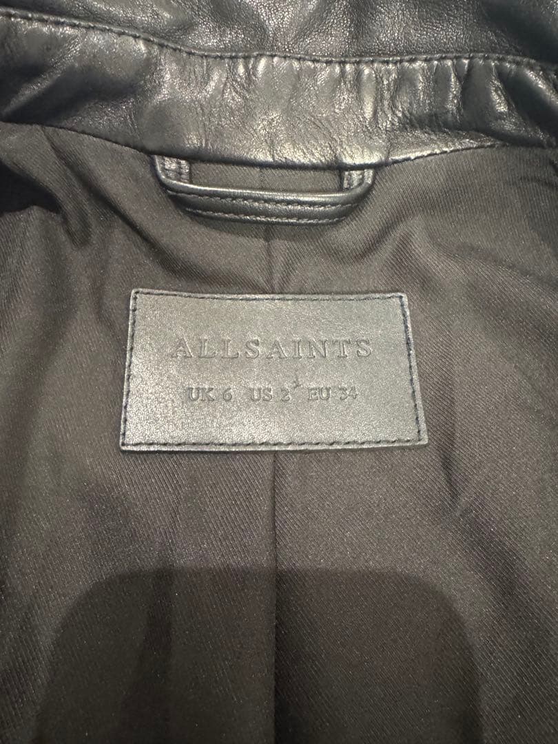 ALLSAINTS ブラック レザーライダースジャケット UK6
