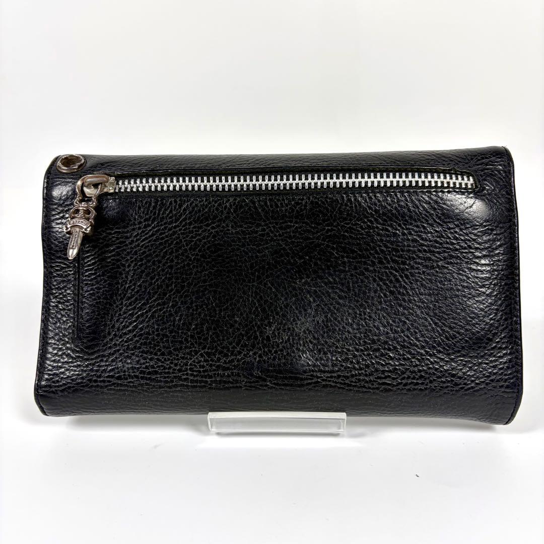【美品】CHROME HEARTS クロムハーツ ウェーブウォレット インボイス