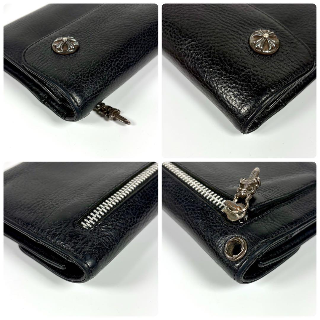 【美品】CHROME HEARTS クロムハーツ ウェーブウォレット インボイス
