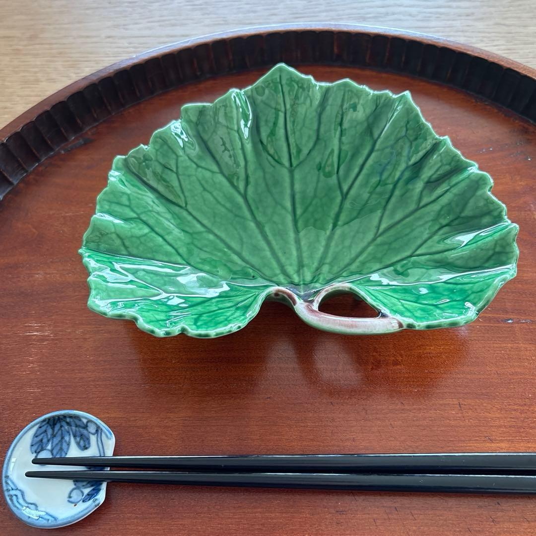 有田焼　福泉窯　皿　2客　ツワ型　ツワブキ　つわぶき　高級有田　18㎝