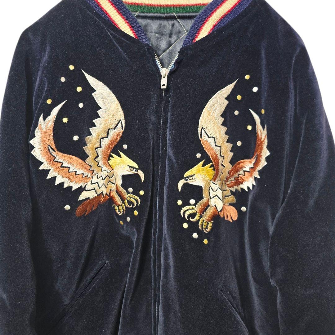 テーラー東洋 別珍 スカジャン 舞妓 鷹 日本 龍 刺繍 L 美品