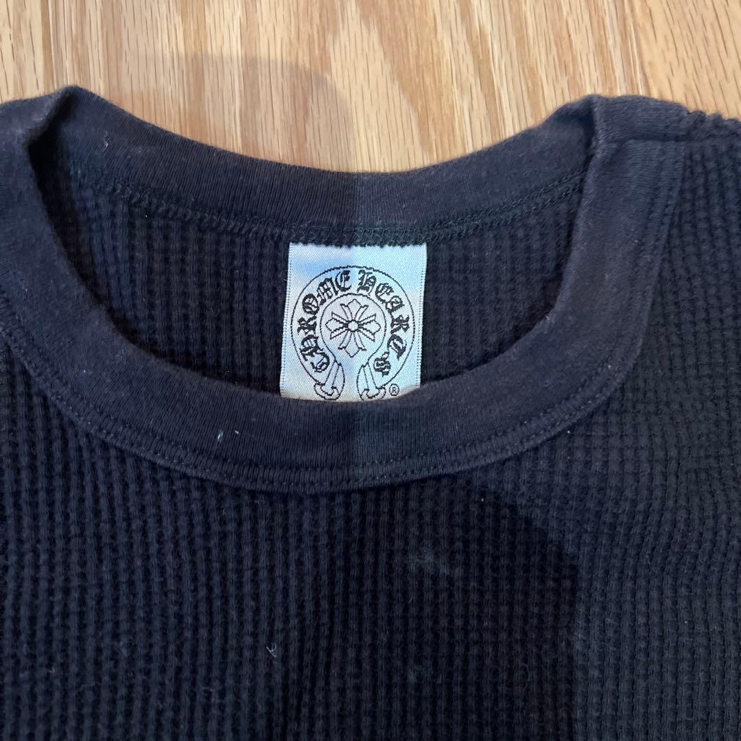 クロムハーツ黒いリブ編み長袖カットソー