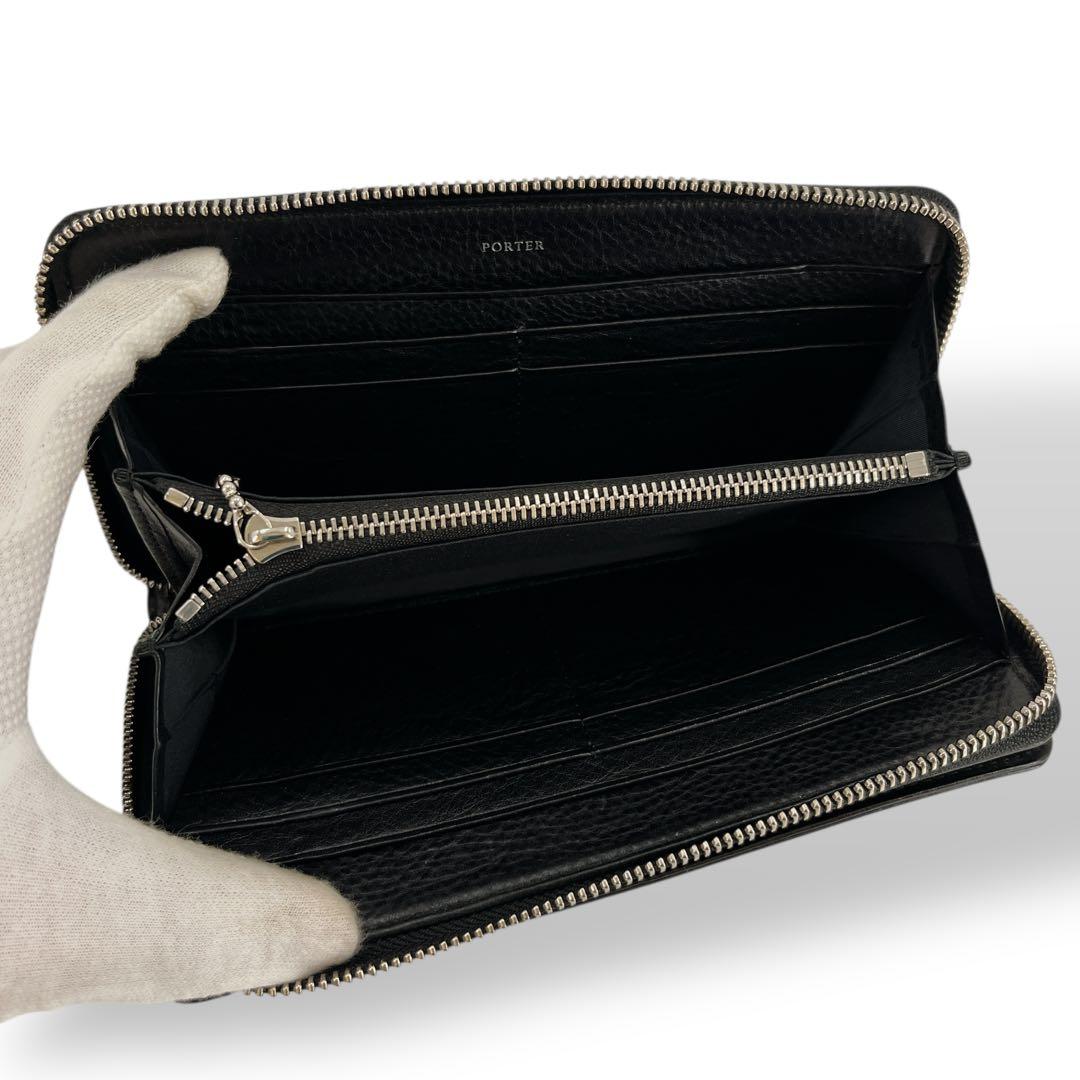 PORTER 長財布　ソーク　ロングウォレット　ラウンドジップ　ブラック　レザー