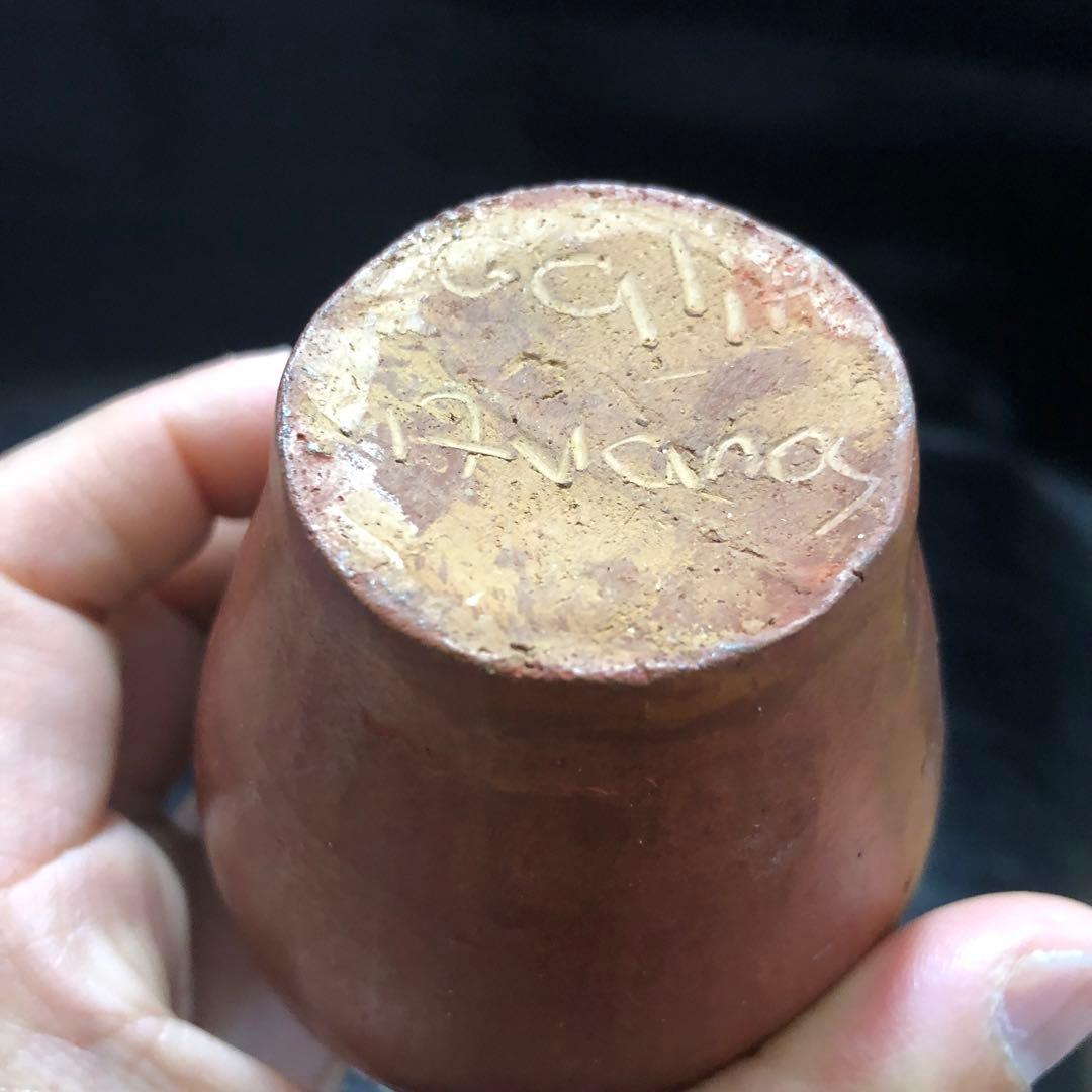 珍品◆蔵から謎の美しいシルエットの赤い壺、壷が出て来ました、水差し？茶道具？