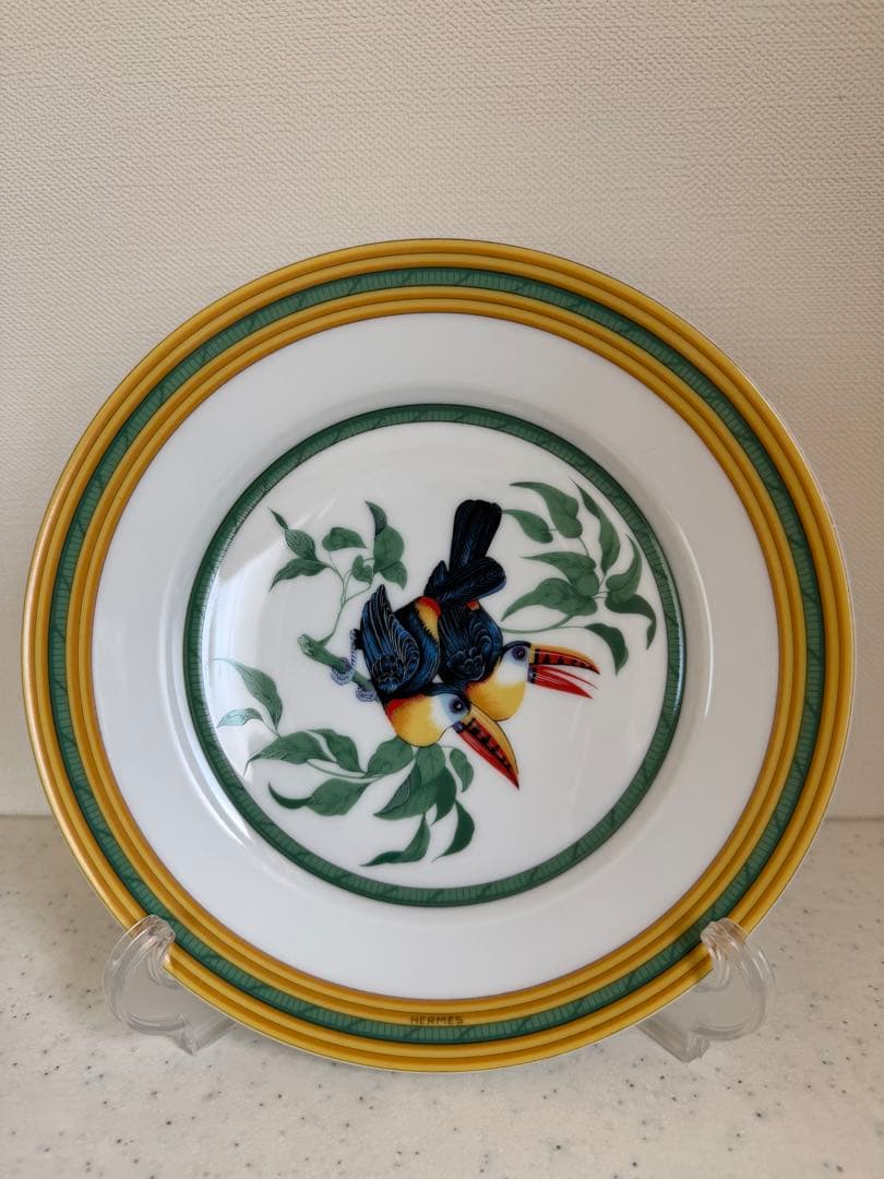 HERMES エルメス Toucan トゥカン プレート 19cm 鳥柄 未使用