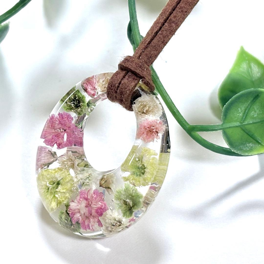 A26-073 レジンネックレス(かすみ草)トロピカル④Premium