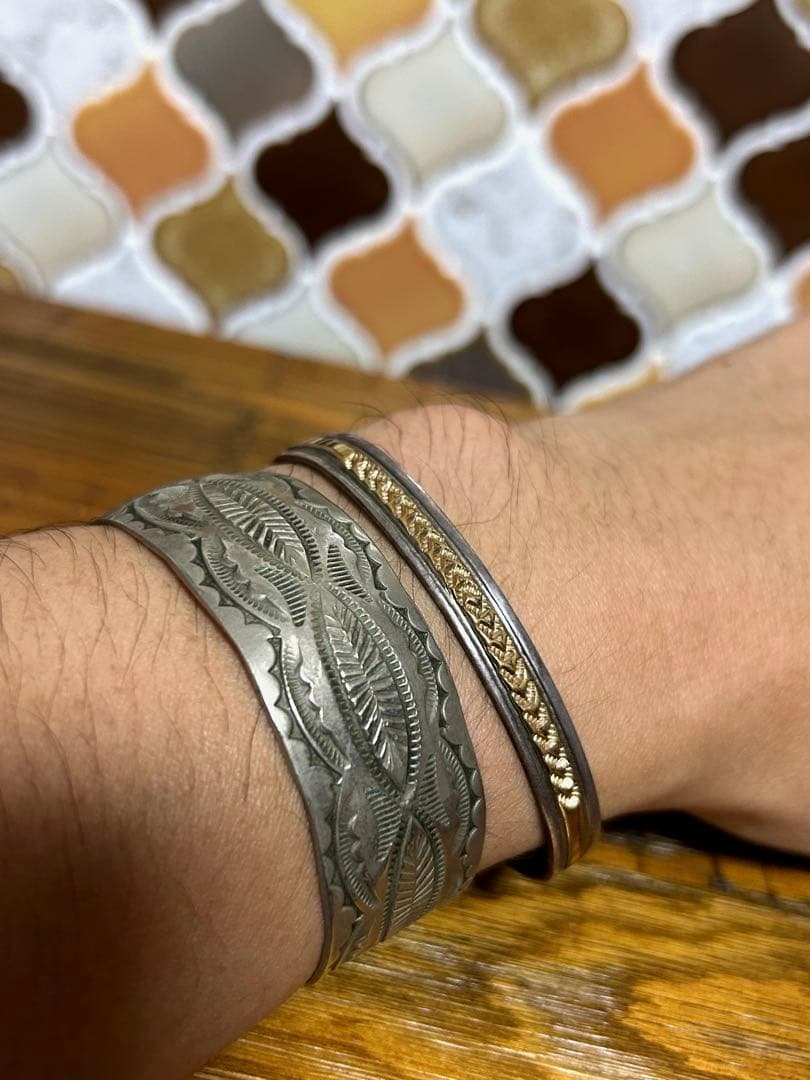 キ*太様 40s〜50s ヴィンテージ　ナバホ　NAVAJO バングル　star