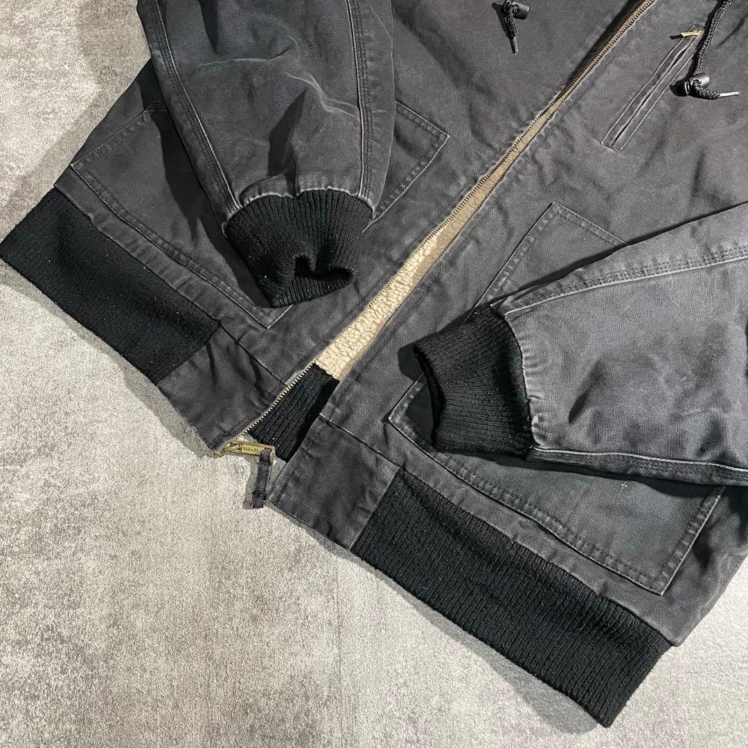 90'sWallsウォールズ ダック地アクティブジャケット裏地ボア黒フェードXL