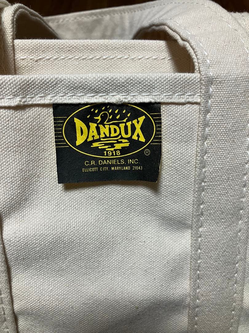 DANDUX ホワイトキャンバストートバッグ