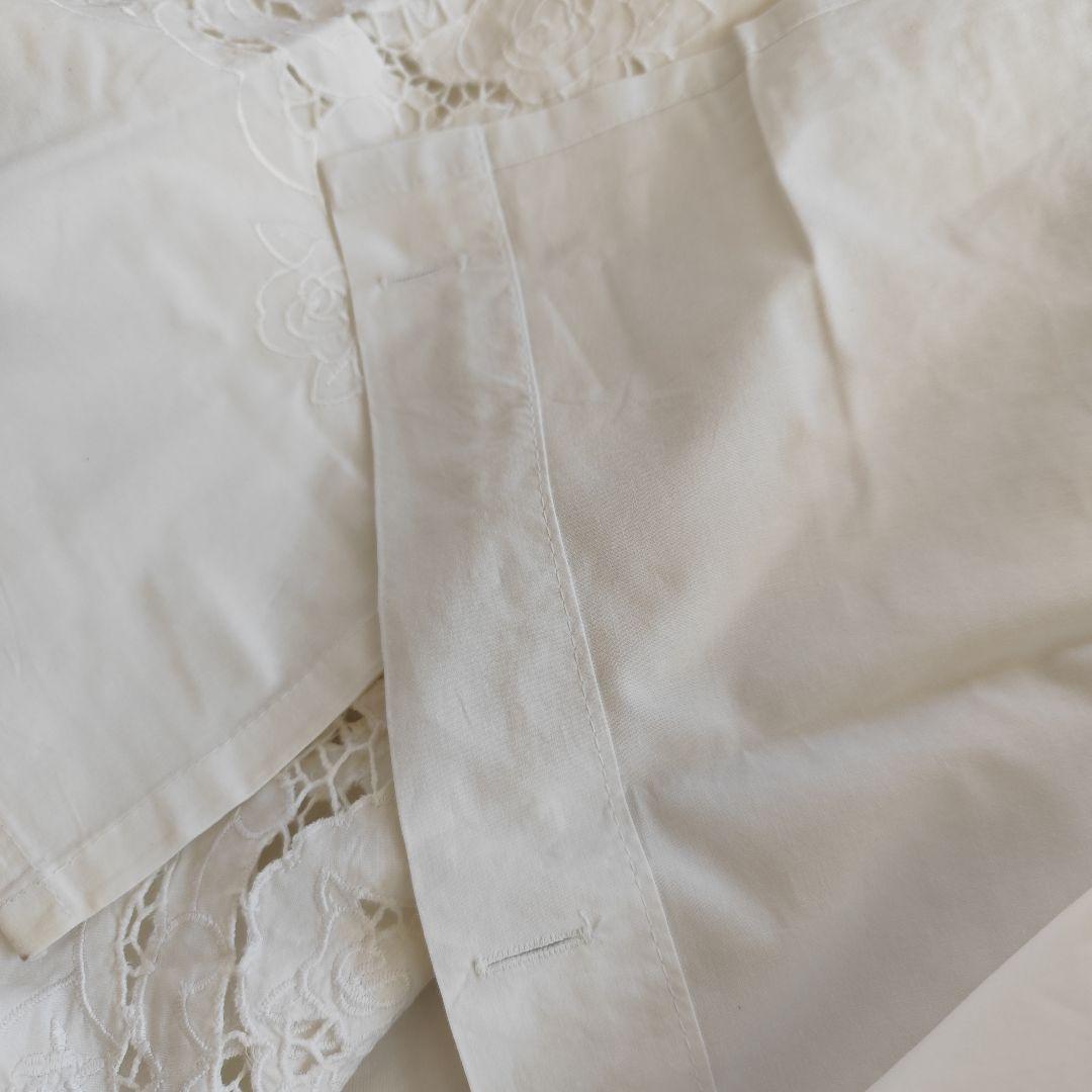 イギリスVintage　薔薇モチーフ　カットワーク　カーテン　180×180