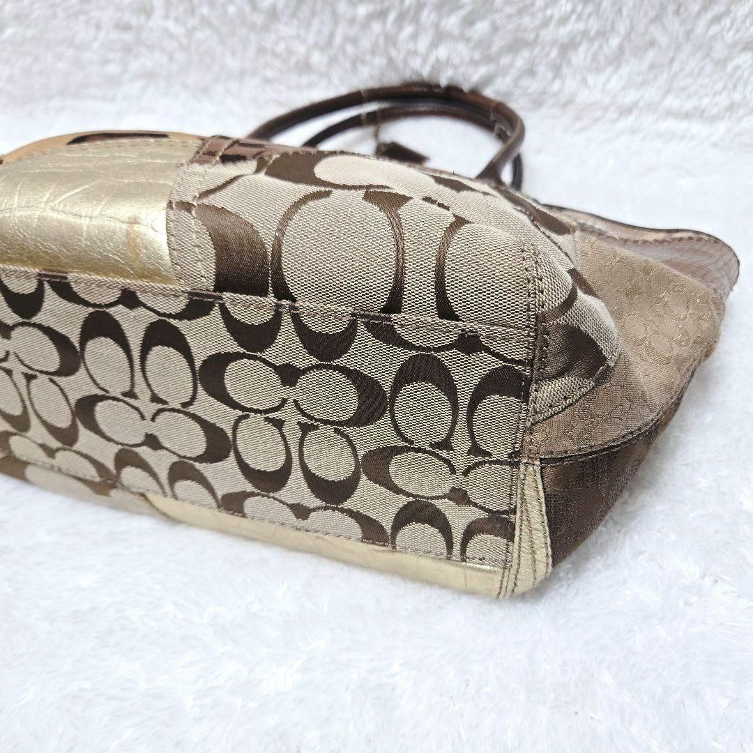 COACH パッチワーク トート ブリーカー 異素材 ブラウン 12899