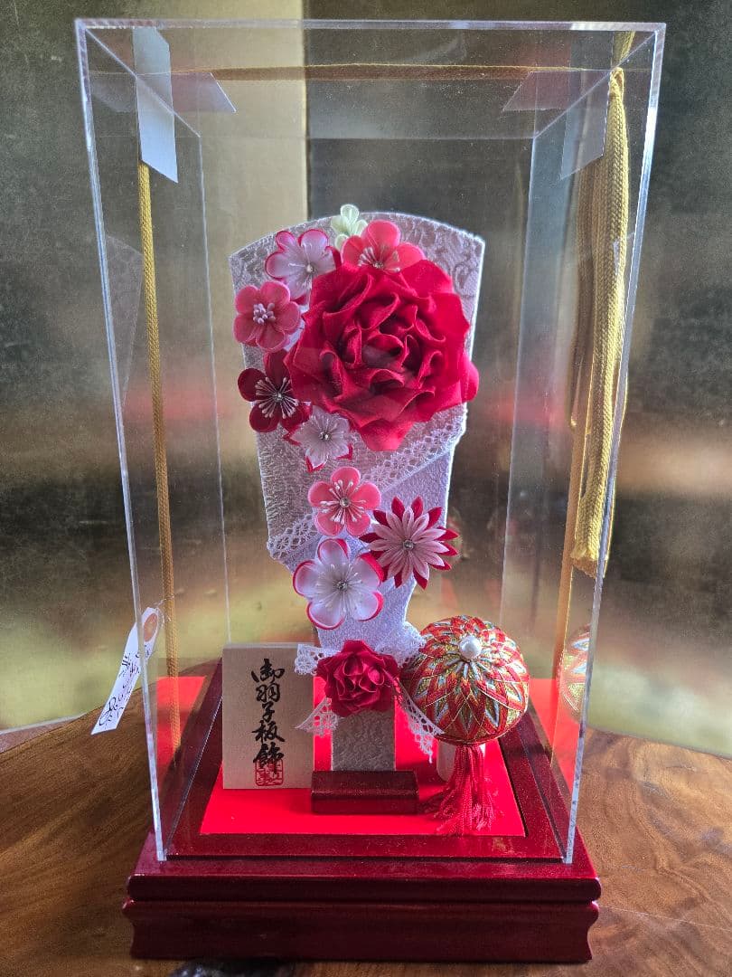 【展示品限り】正月飾り　羽子板　ケース飾り　※閉店セール　H8