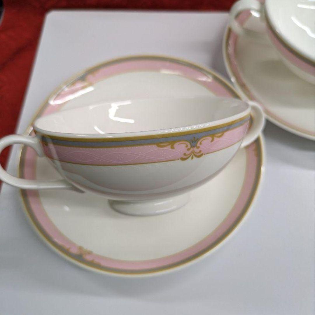 美品新品　ノリタケ　ボーンチャイナ　クラシカル　スープカップ×ソーサー　2セット
