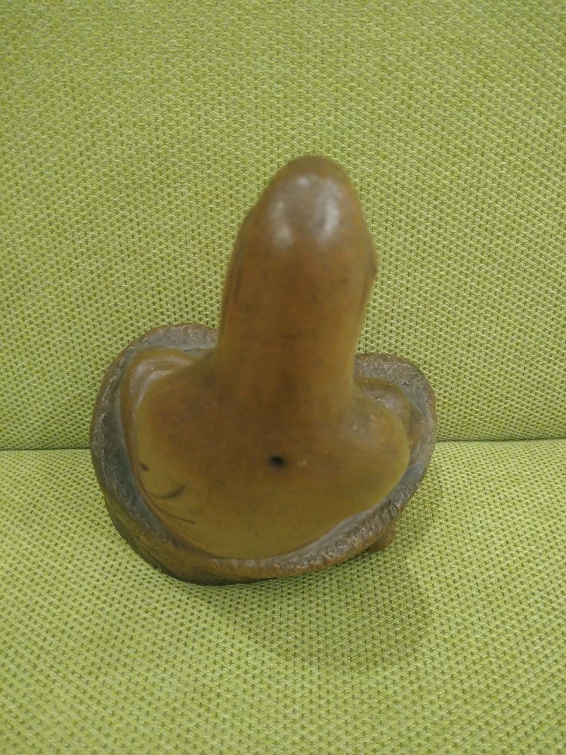 陶器製 仏像 座像、備前焼の観音様座像A1、№009、古い備前焼置物、希少品、