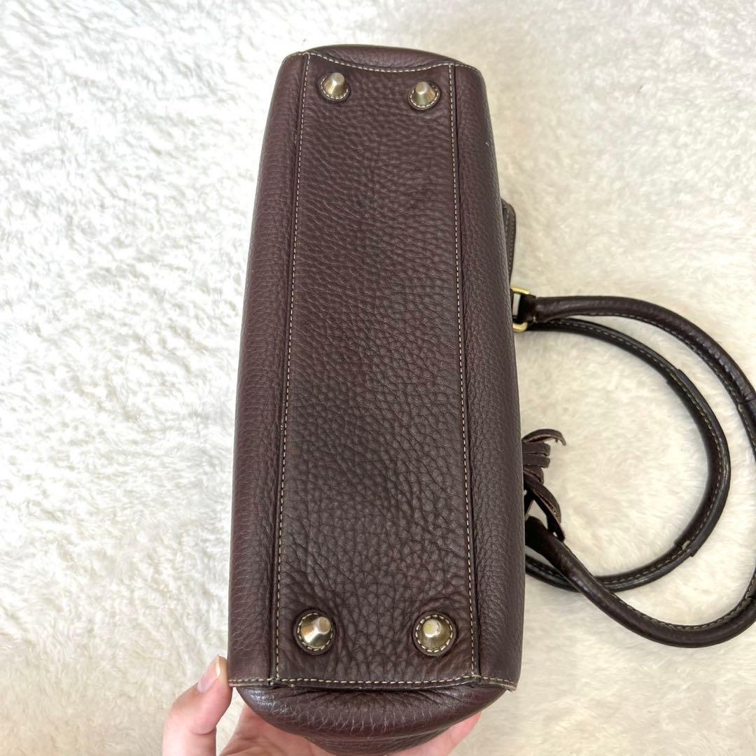 【美品】コーチ トートバッグ ブラウン レザー シボ革 10212