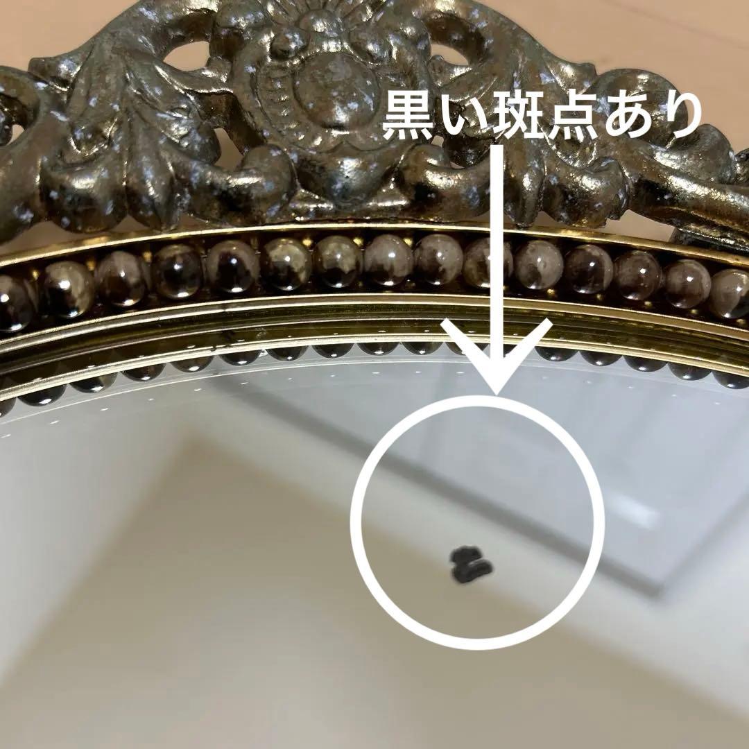 ★vintageミラー鏡アンティーク調 ウォールミラー 壁掛け 楕円大型 美容室