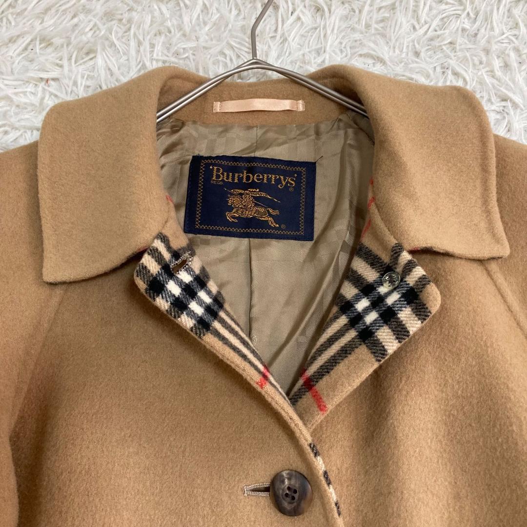 17041✨バーバリー カシミヤ ノバチェック リバーコート ダブルフェイス