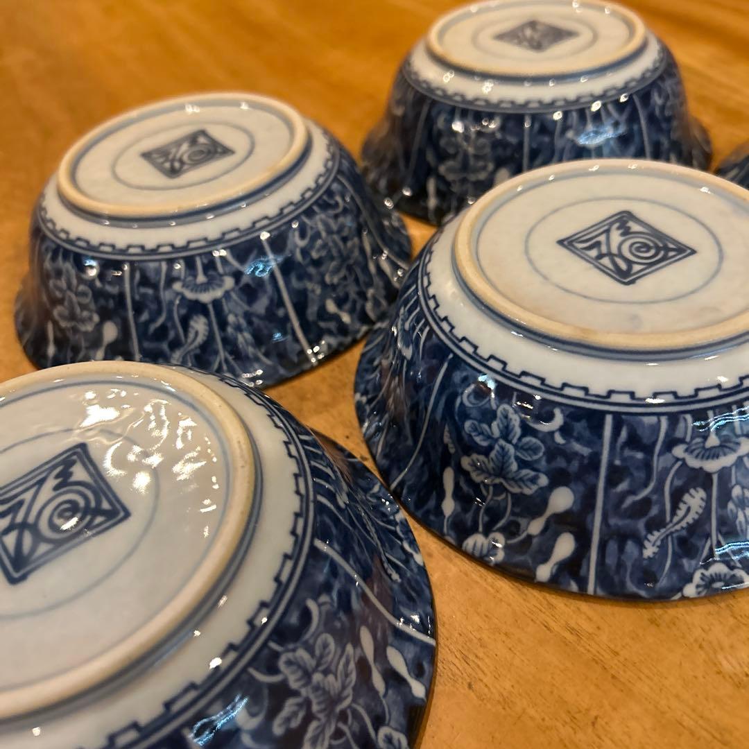 福泉窯　染付絵付鉢　五個