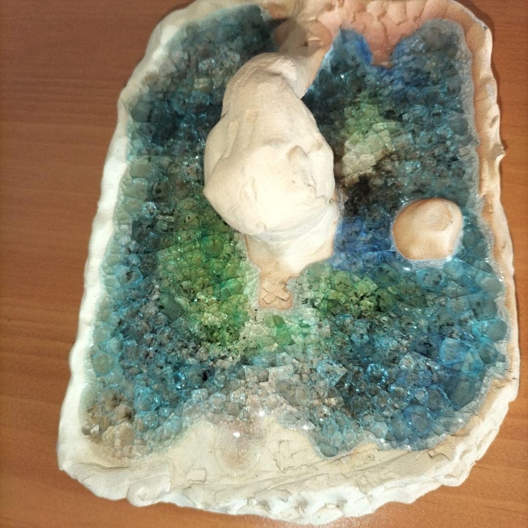 プールとブランコ ガラス 陶芸作品 梱包済み❤