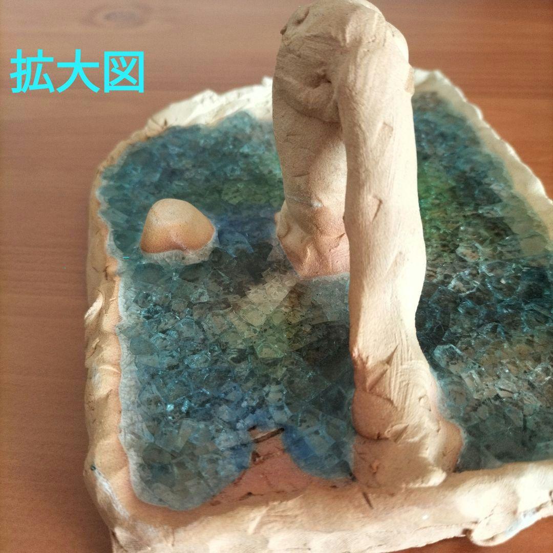 プールとブランコ ガラス 陶芸作品 梱包済み❤