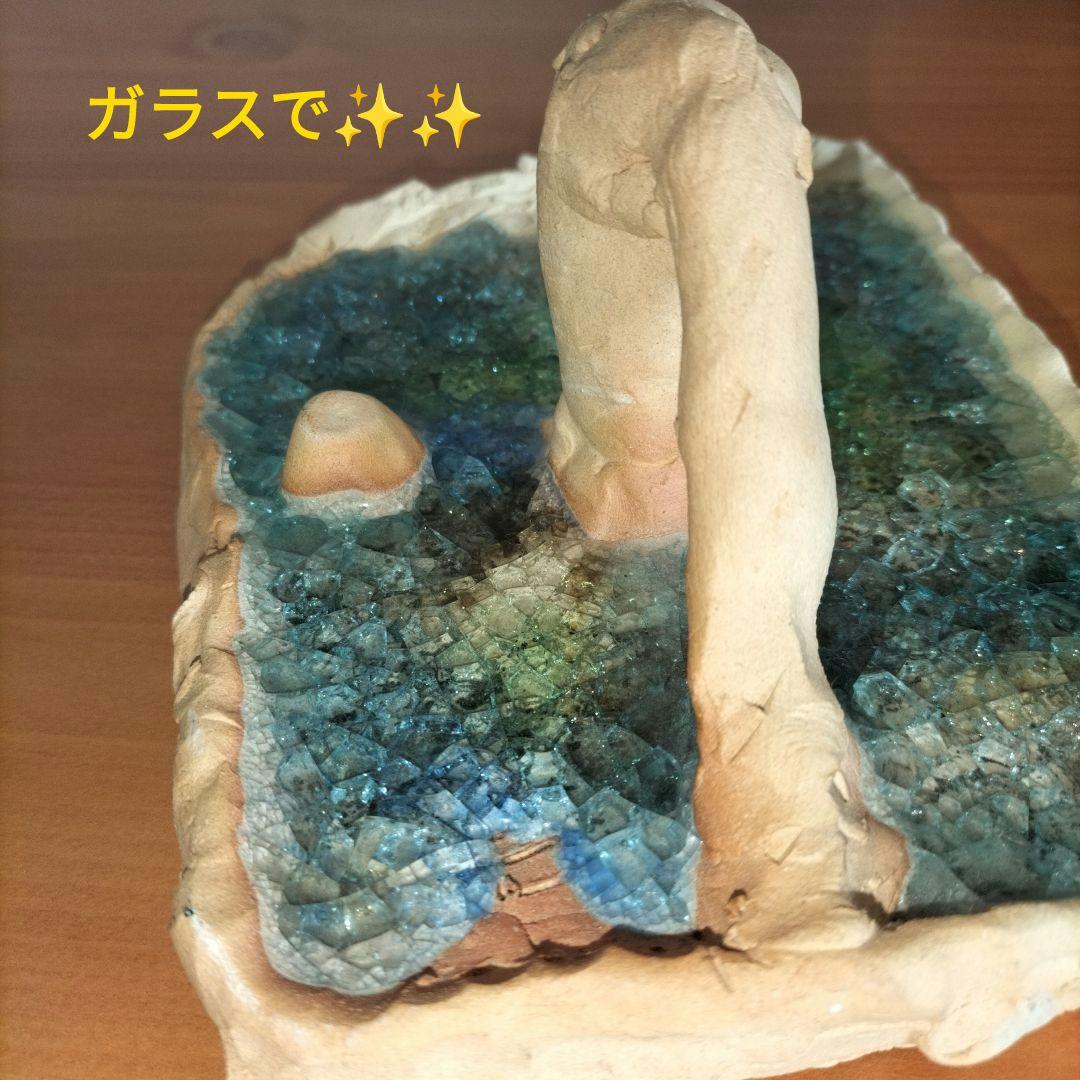 プールとブランコ ガラス 陶芸作品 梱包済み❤
