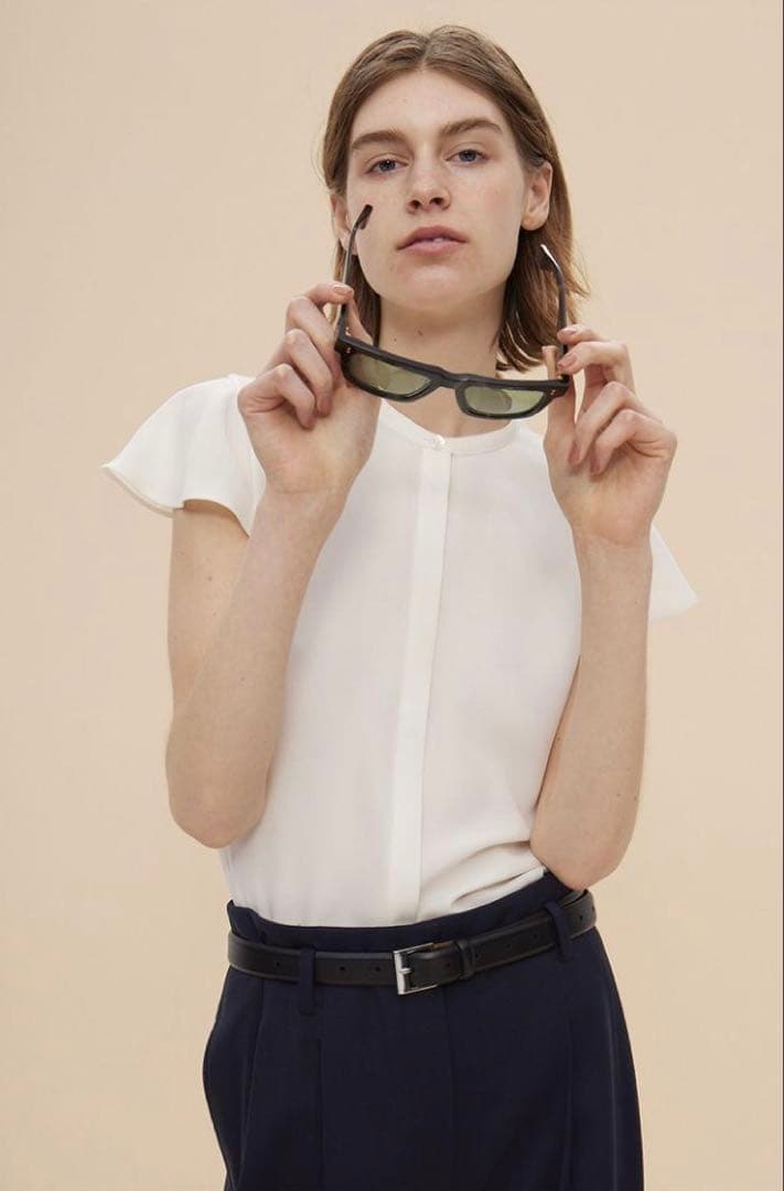 美品✨23SS Theory BD RUFFLE SLEEVE TP ホワイト