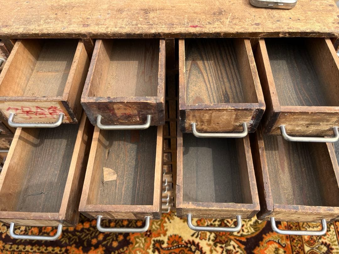 古道具 薬棚 多引き出し 箪笥 当時物 インテリア 昭和レトロ ビンテージ