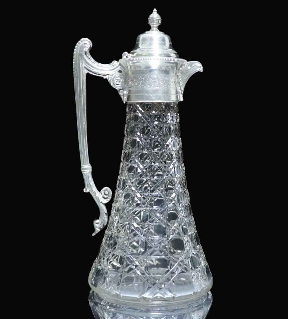 オールド・バカラ 銀装飾 ディアマン・ピエーリー 特大 30cm ピッチャー