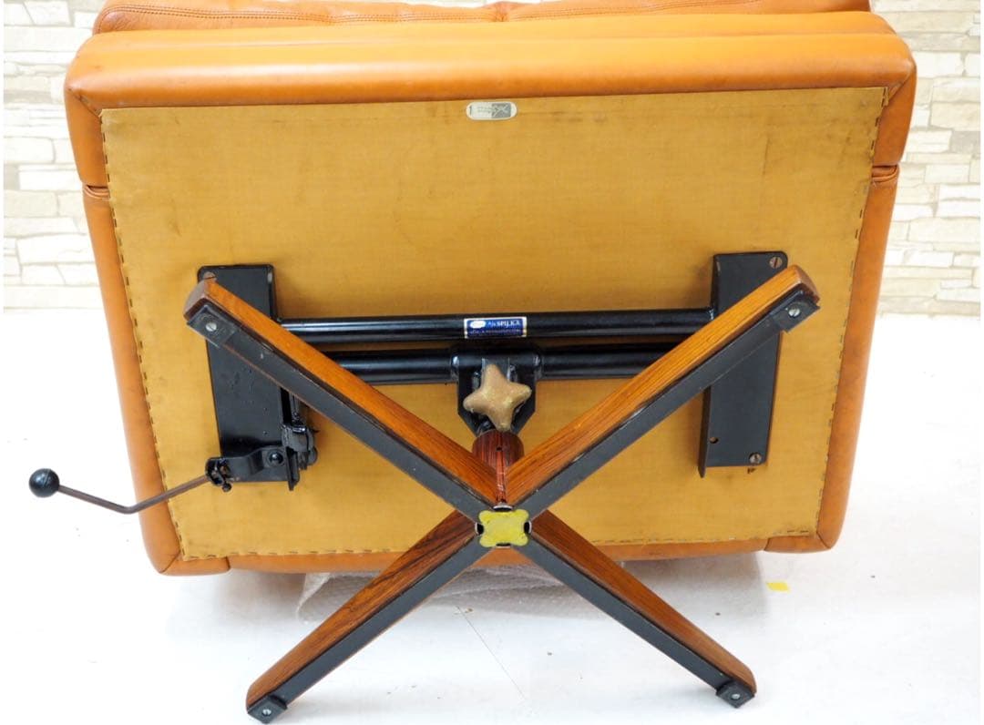 ビンテージVatne北欧バットネ　オットマン付本革1人掛けソファ