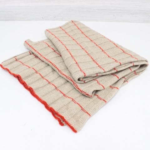 ◇美品 ブルネロクチネリ マフラー ストール ベージュ×赤 カシミヤ100％