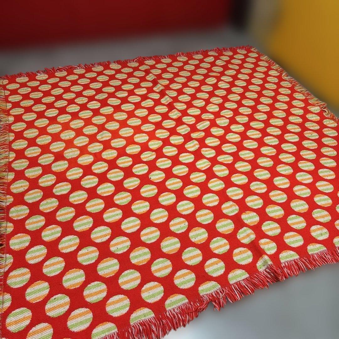 80s 昭和レトロ　アンティーク　アクリル　こたつ上掛　165×167