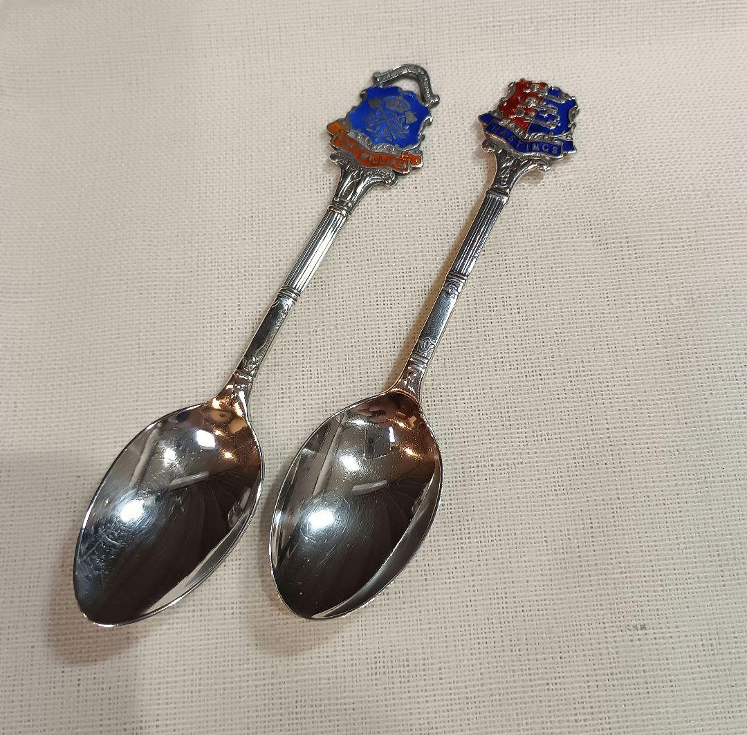 シルバー925　英国 スターリングシルバー スプーン2本セット　スーベニア
