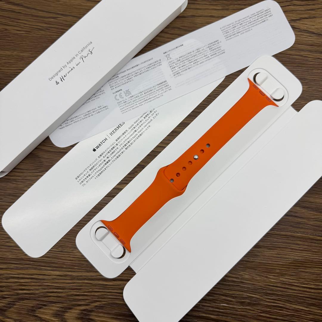 2291 Apple Watch エルメス　オレンジ　ラバー　スポーツバンド