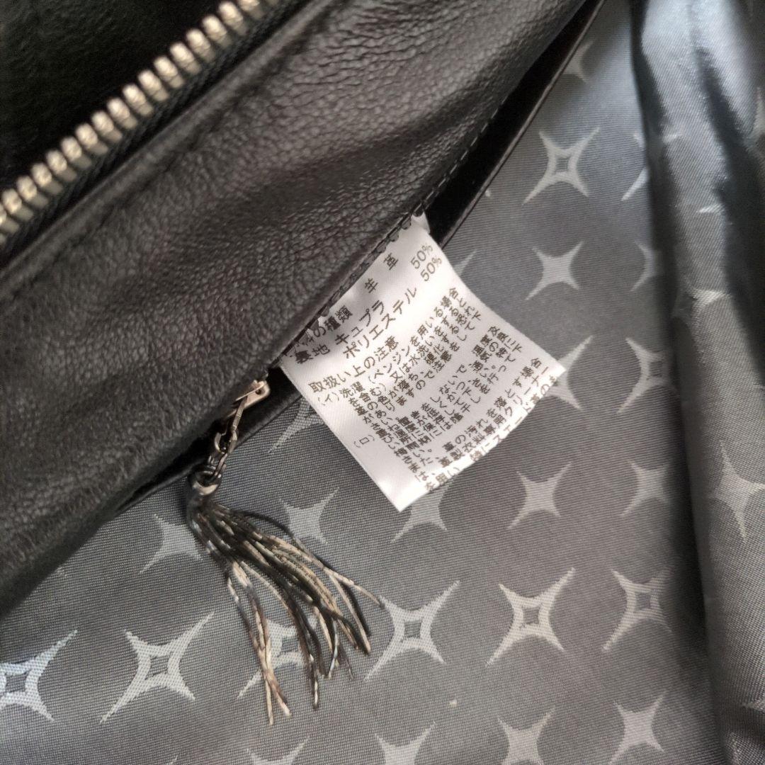 junmen JLINE ラムレザー シングルレザーライダース 黒 L 袖リブ