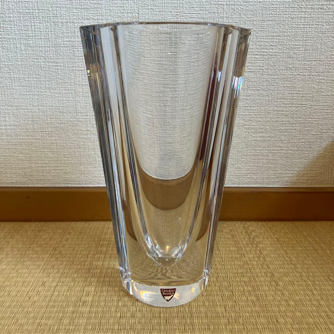 ヴィンテージ　オレフォス　クリスタル　MARIN フラワーベース　希少　北欧