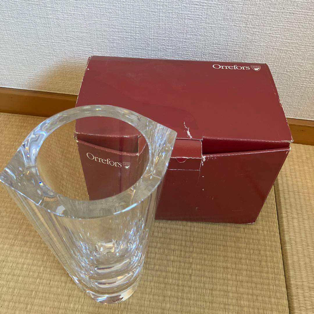 ヴィンテージ　オレフォス　クリスタル　MARIN フラワーベース　希少　北欧