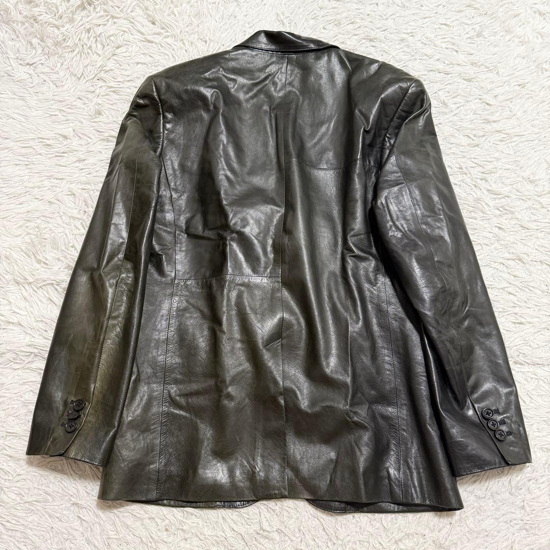 Paul Smith ラムレザー　テーラードジャケット　シングル　2b オリーブ