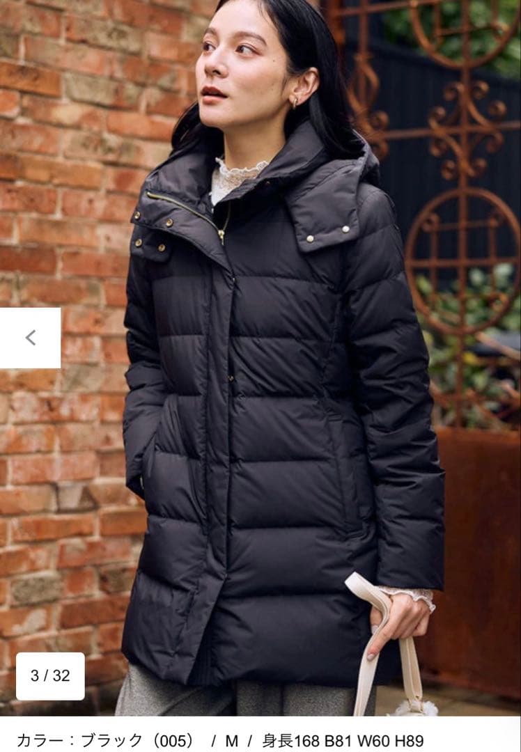 anyFAM【フード取り外し可能】楽映えリッチロング丈ダウン　ブラック M