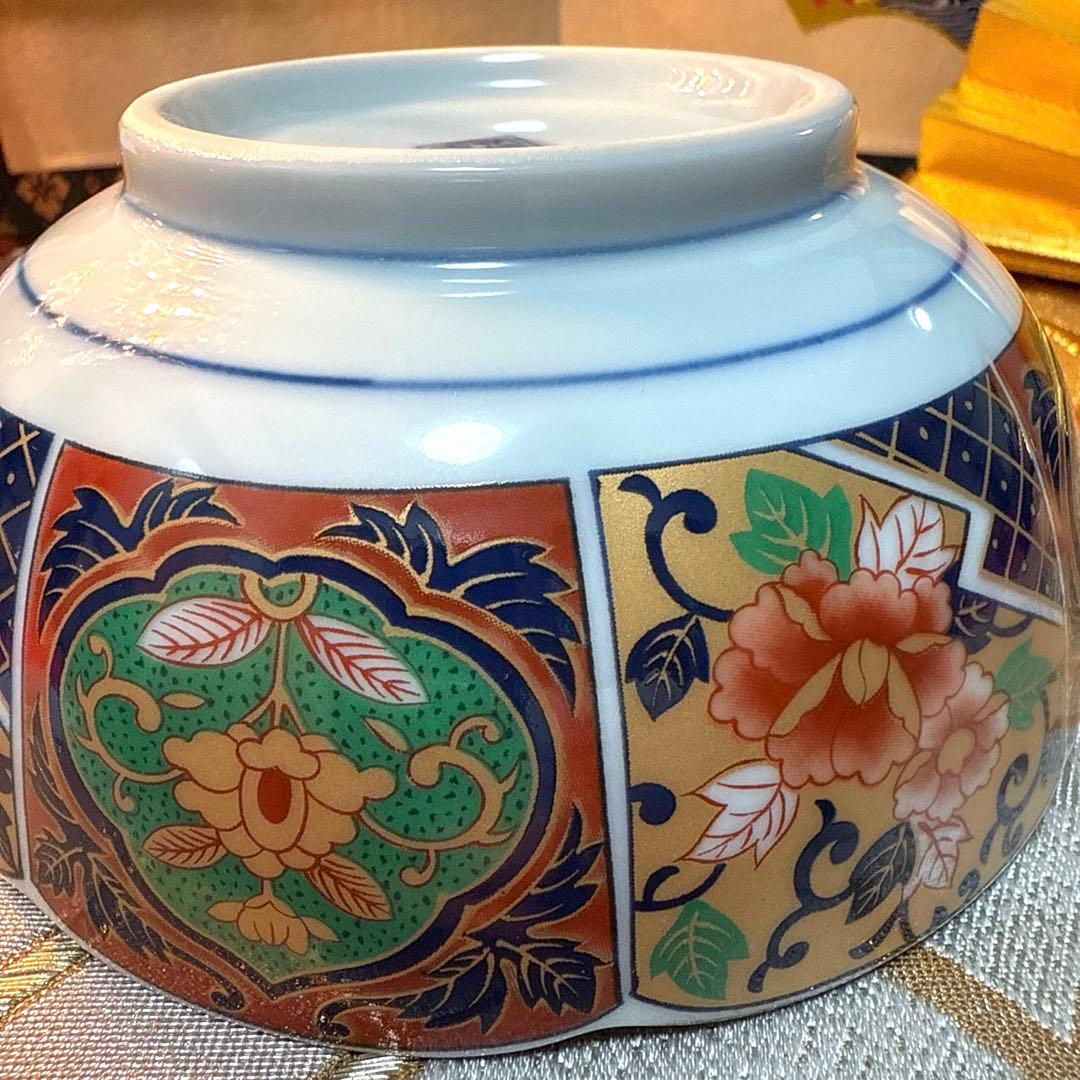 美品　吾山窯　金彩　伊万里長皿　豪華古伊万里小鉢　全10客 No.4-7