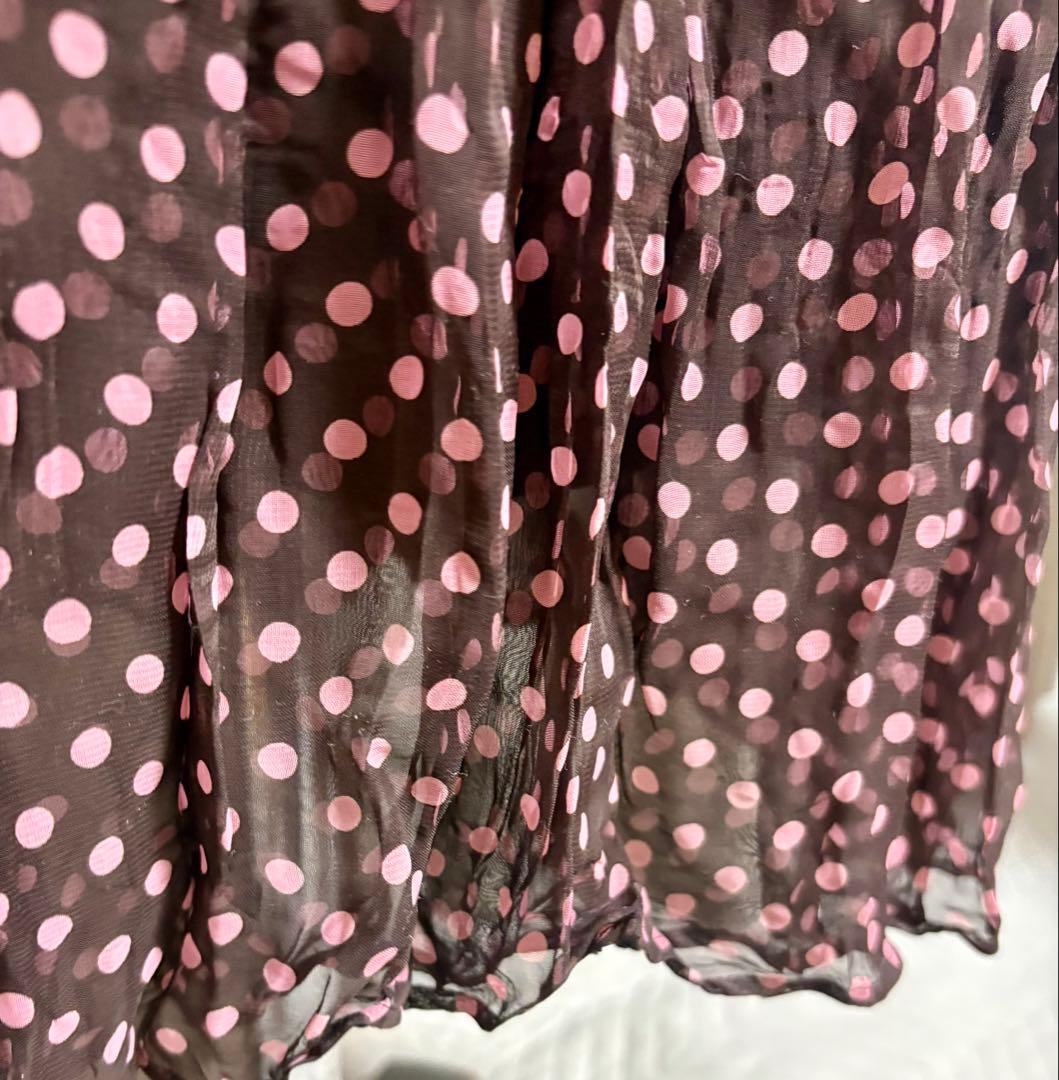 ISSEYMIYAKEブラウンドット柄ワンピース