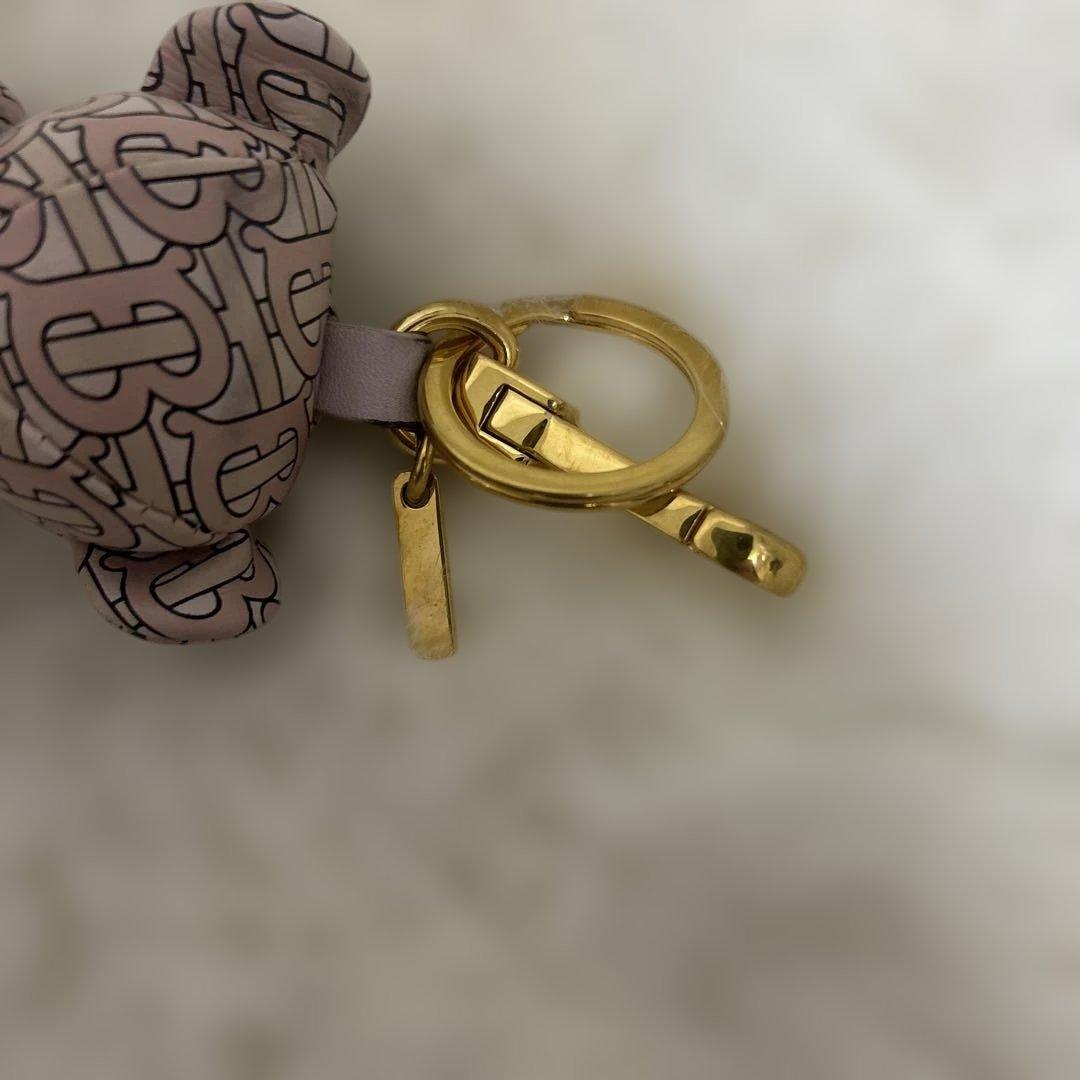BURBERRY トーマスベア チャーム モノグラム キーホルダー　ピンク