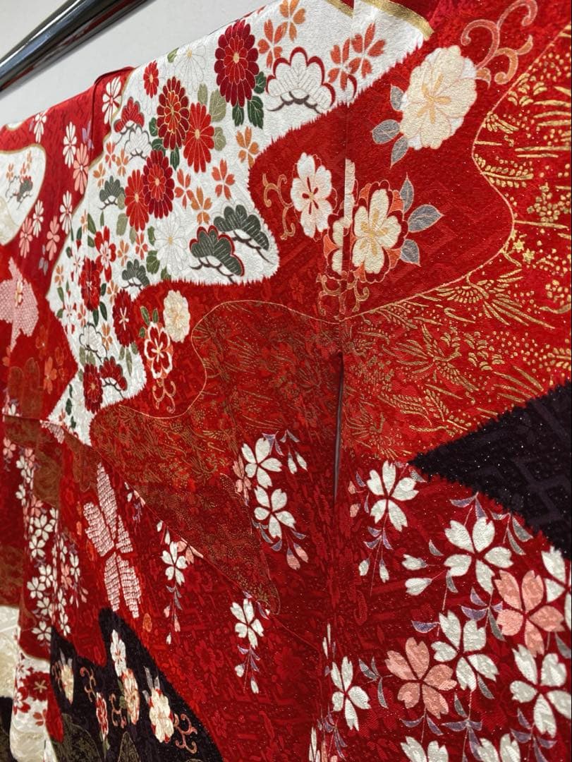 振袖 豪華 金駒 金彩 銀通し 紋意匠 身丈170cm パールトーン加工済